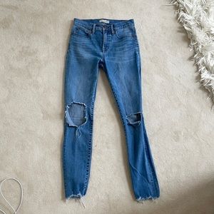 madewell light-washed skinny jeans